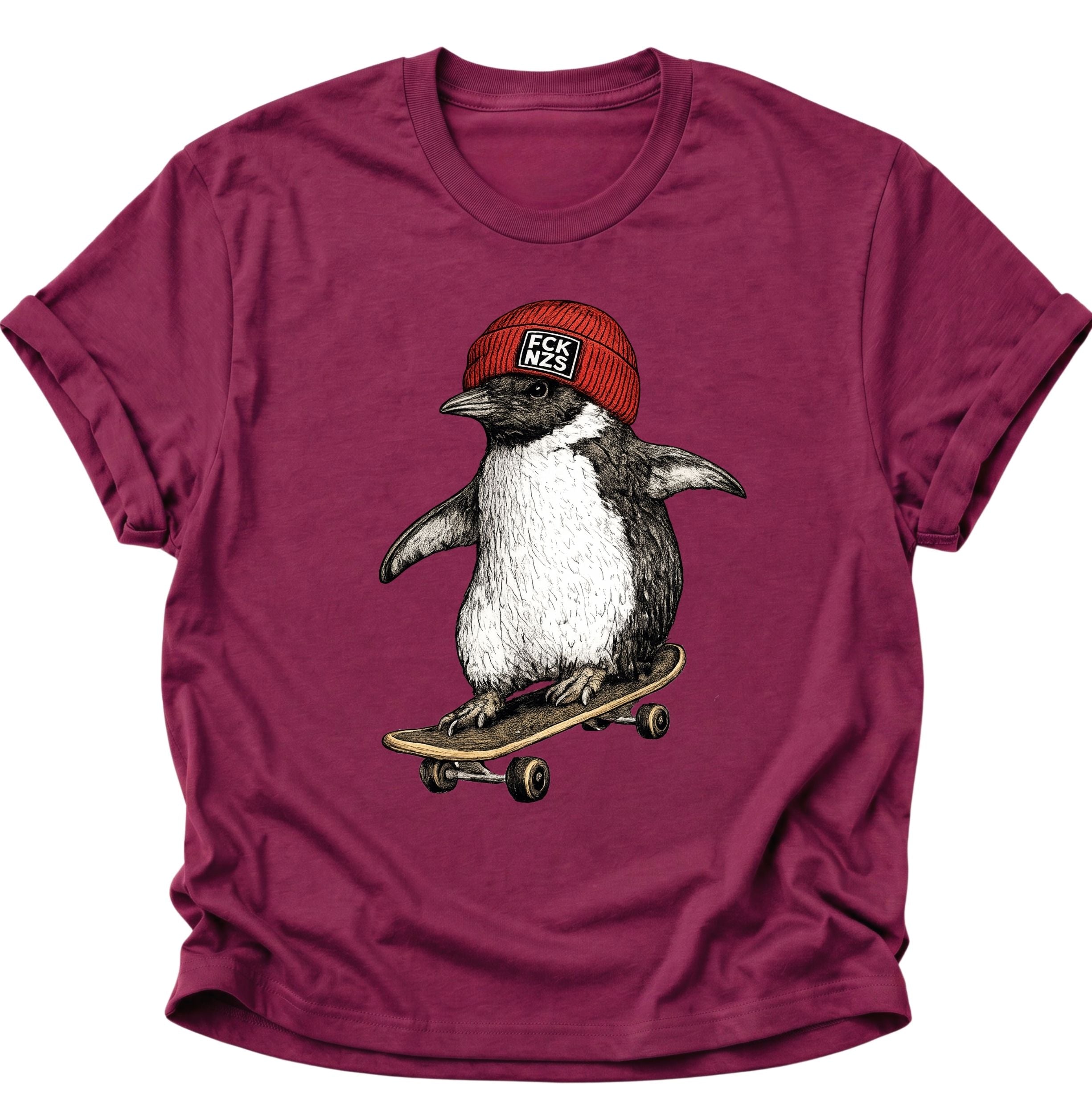 FCK NZS Skater Penguin Unisex T-Shirt