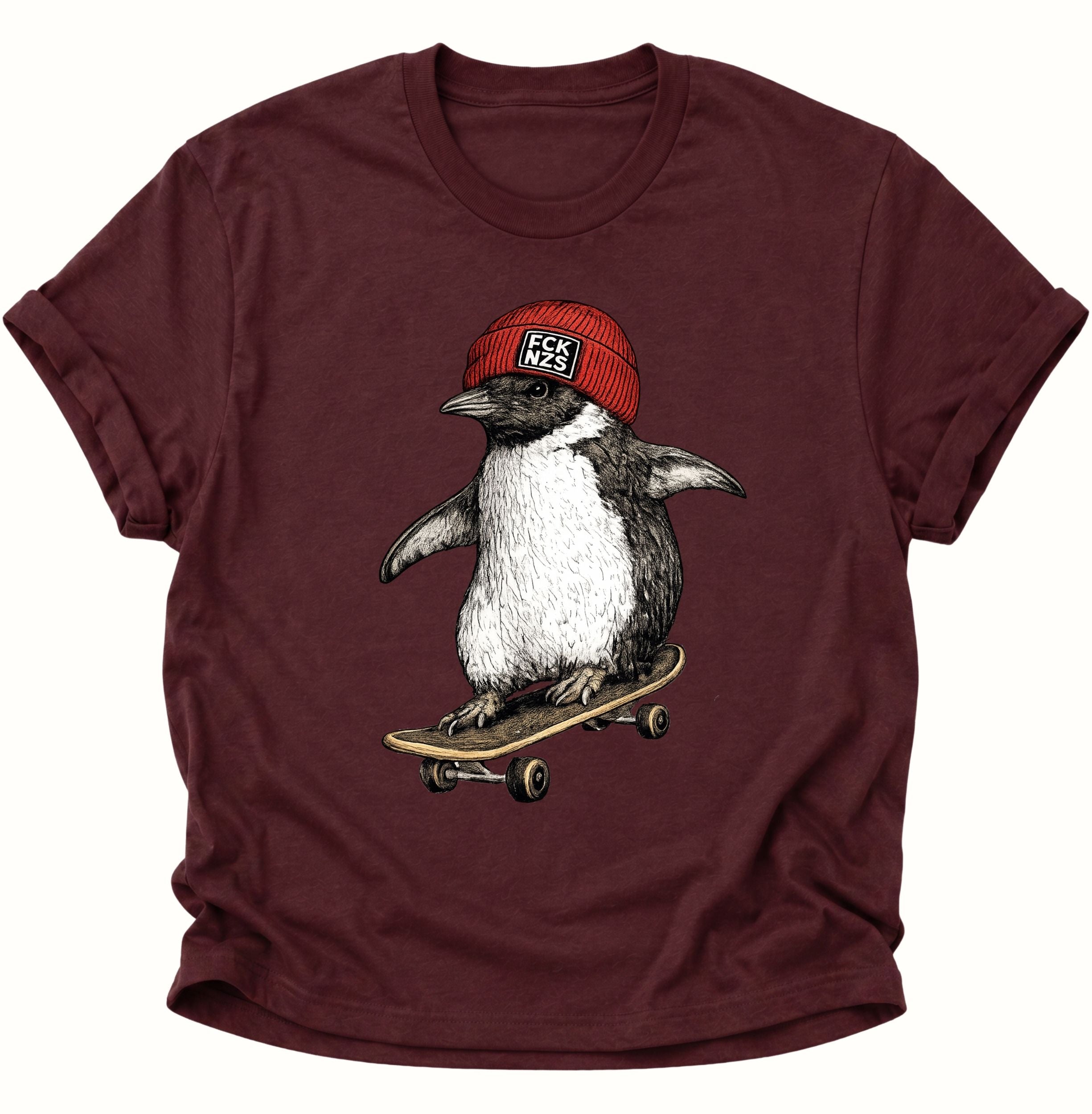 FCK NZS Skater Penguin Unisex T-Shirt