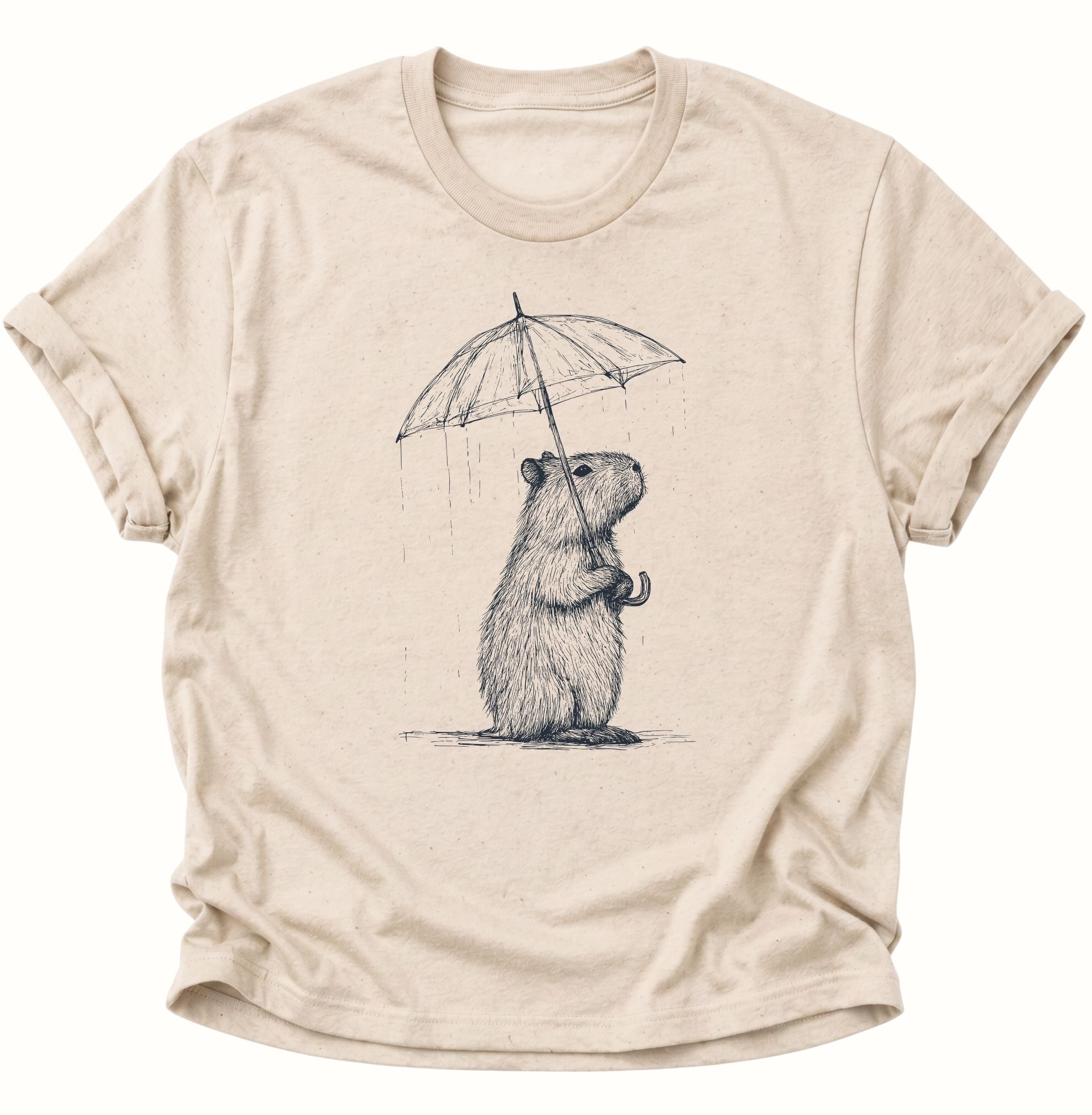 Capybara in the Rain Unisex T-Shirt