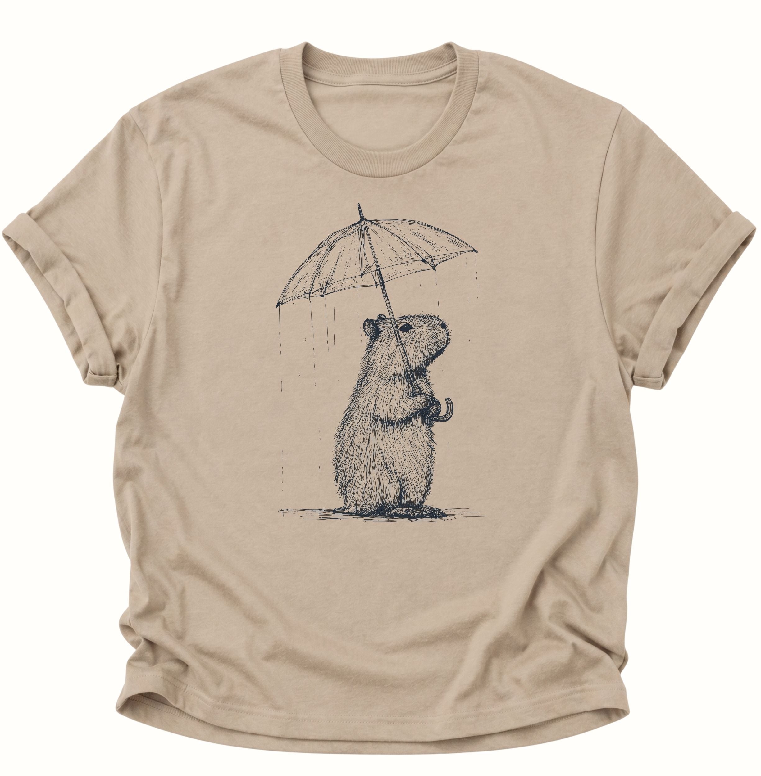 Capybara in the Rain Unisex T-Shirt