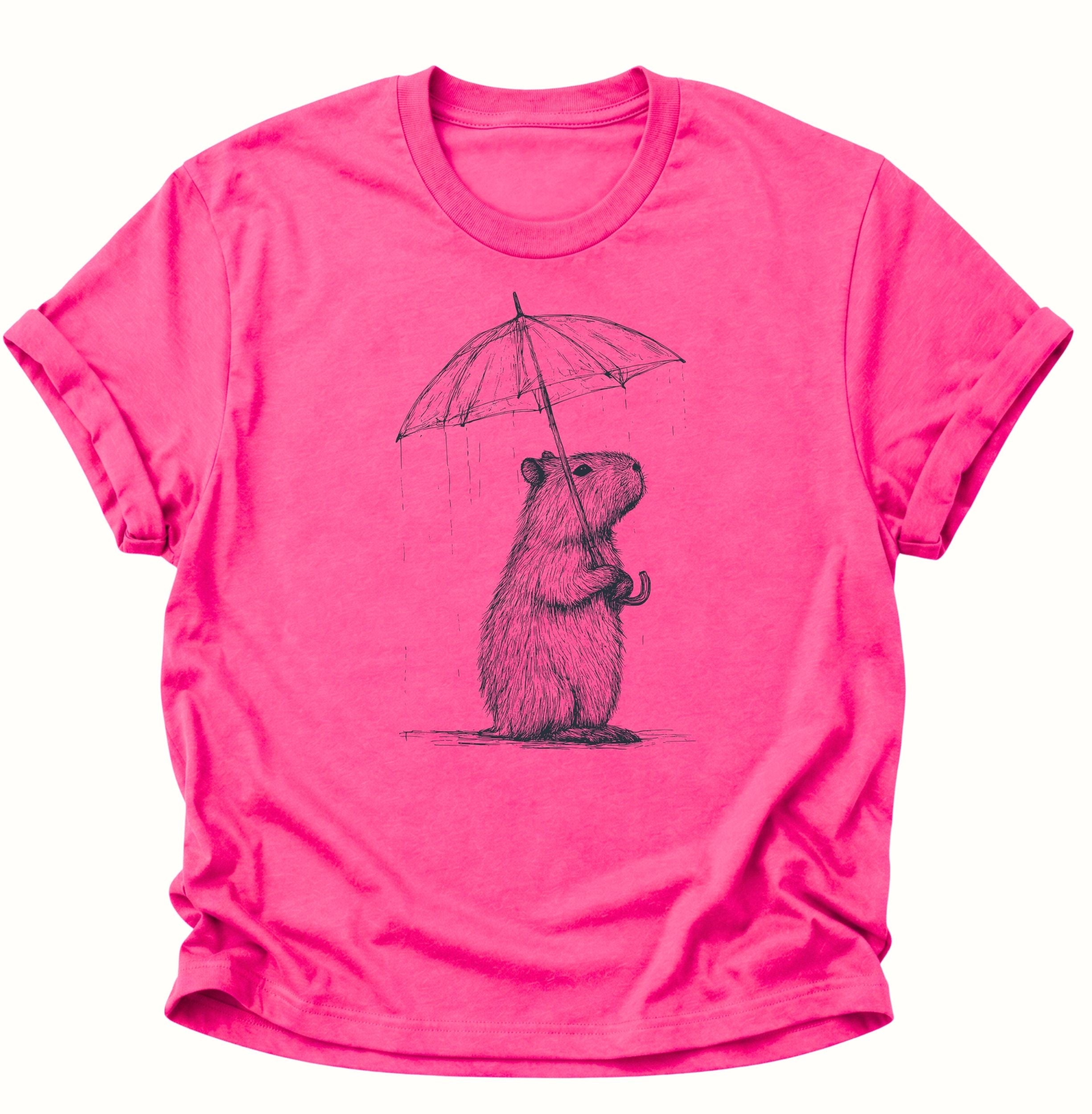 Capybara in the Rain Unisex T-Shirt