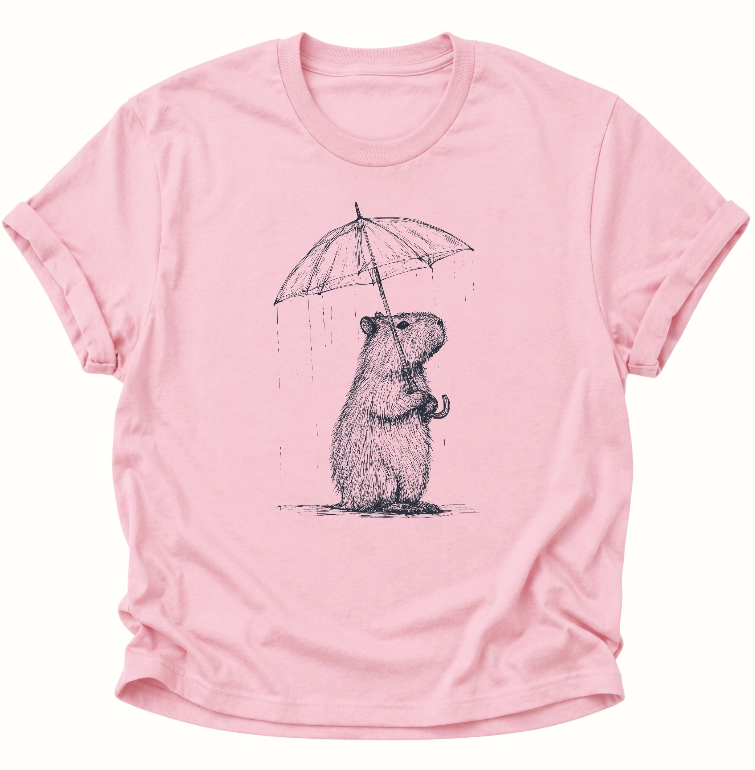 Capybara in the Rain Unisex T-Shirt