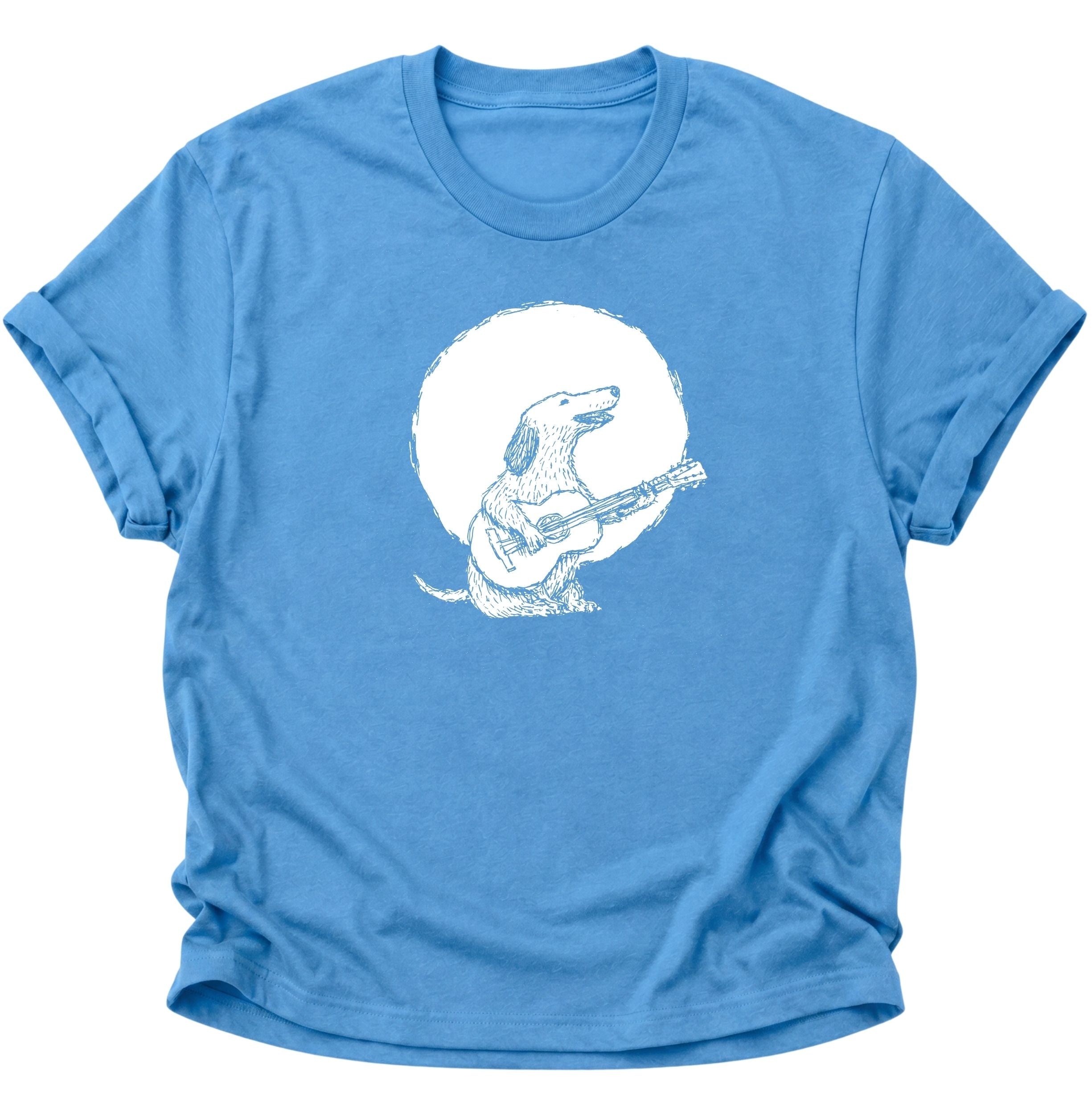 Dog with Guitar in Moonlight Unisex T-Shirt