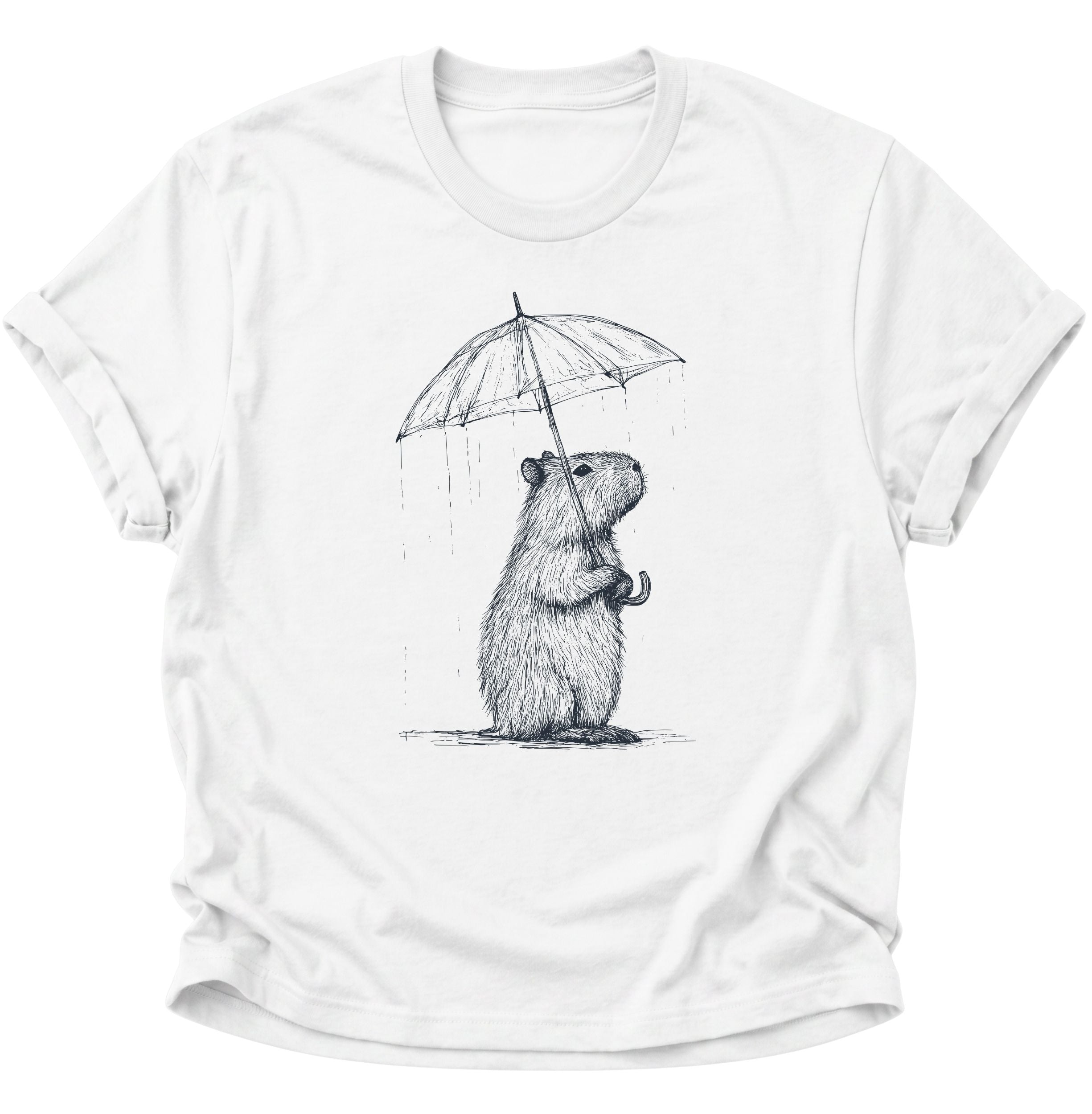 Capybara in the Rain Unisex T-Shirt
